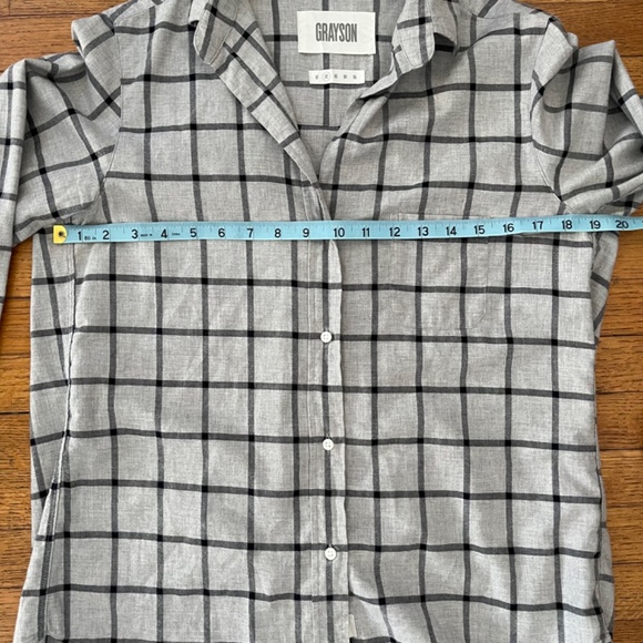Grayson Women's The Hero Windowpane Neutral Gray & Black Plaid 100% Cotton Sz 2 - Picture 6 of 9